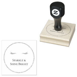 Sello De Caucho Oro Eyelashes giratorio glam purpurina
