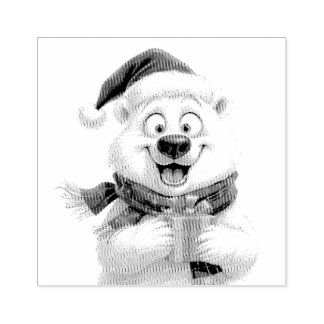 Sello De Caucho Oso Polar Lindo Regalo de Navidad