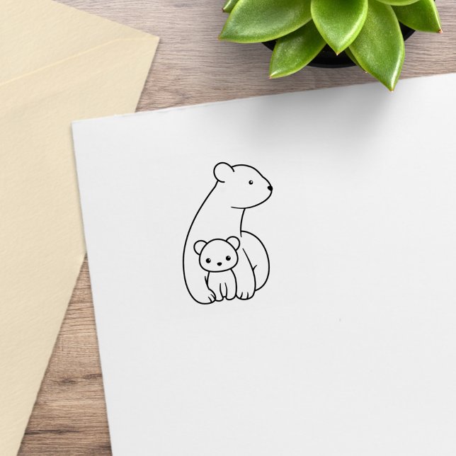 Sello De Caucho Osos polares: madre y cubo 1x1 (Subido por el creador)