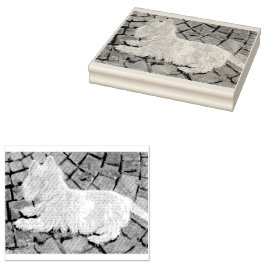 Sello De Caucho Otoño deja a Westie en patio