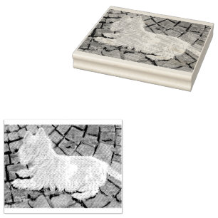 Sello De Caucho Otoño deja a Westie en patio