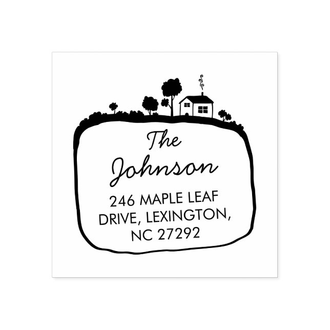 Sello De Caucho Our New House Address Announcement Garden (Impresión)