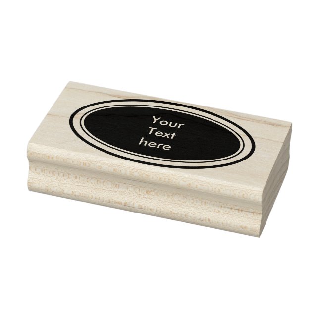 Sello De Caucho Óvalo botón moderno con marco + tu nombre (Sello)