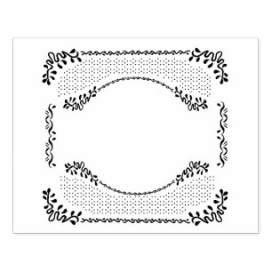 Sello De Caucho Óvalo de marco romántico