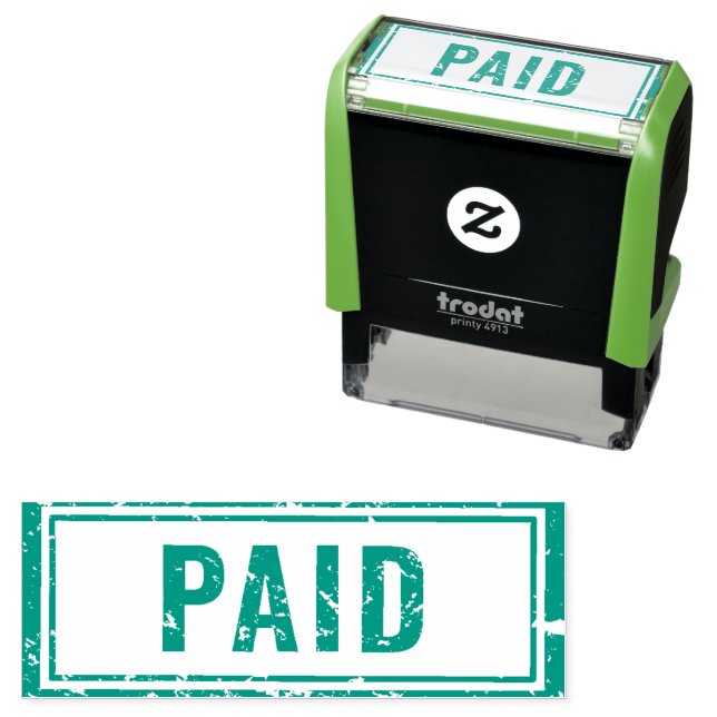 Sello de caucho pagado en azul (In Situ)