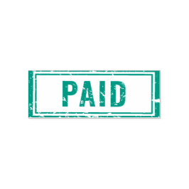 Sello de caucho pagado en azul