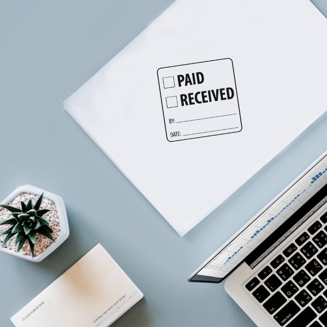 Sello De Caucho Pagado/Recibido, dos en uno (Subido por el creador)