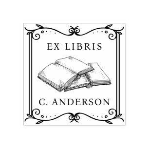 Sello De Caucho Página del Libro de Ex Libris de la Biblioteca Per