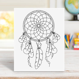 Sello De Caucho Página Tribal Dreamcatcher Boho Coloring