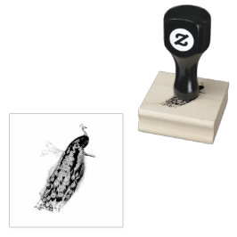 Sello De Caucho Pájaro asiático indio vintage vida silvestre