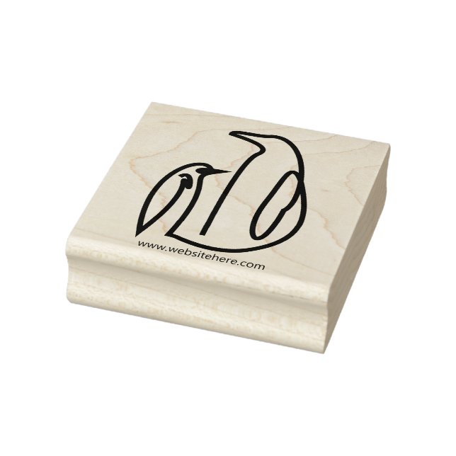 Sello De Caucho Pájaro de arte de la línea de familia Penguin (Sello)