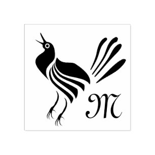 Sello De Caucho Pájaro negro gracke macho