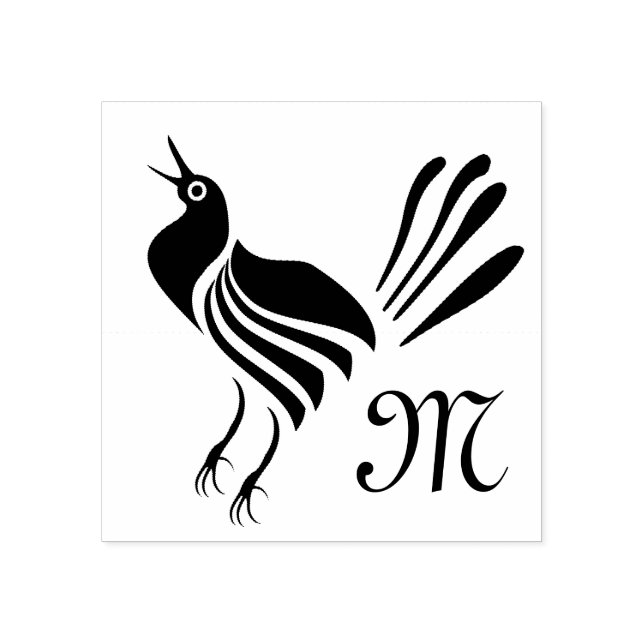 Sello De Caucho Pájaro negro gracke macho (Impresión)