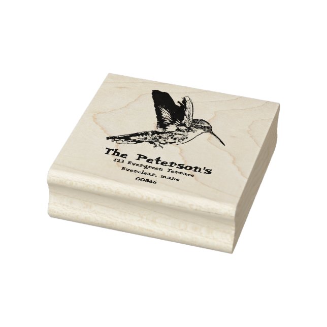 Sello De Caucho Pájaro tartamudo, Añadir información, marca de dir (Sello)