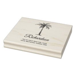 Sello De Caucho Palmera artística personalizada escritura moderna