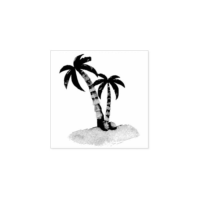 Sello De Caucho Palmera Botánica Tropical (Impresión)