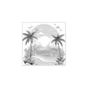 Sello De Caucho palmera de Sun Beach