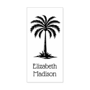 Sello De Caucho Palmetto de palmera costero personalizado