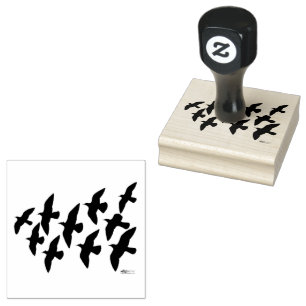 Sello De Caucho Palomas de vuelo volador