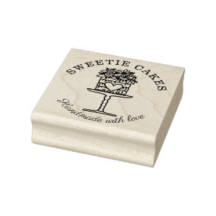 Sello De Caucho Panadería de estilo floral con logo