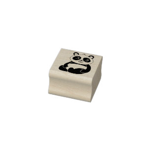 Sello De Caucho Panda Bear Cute Kid