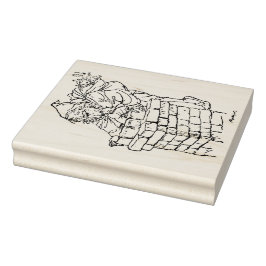 Sello De Caucho Papá Noel bajando por la chimenea