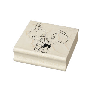 Sello de caucho para bebés besando