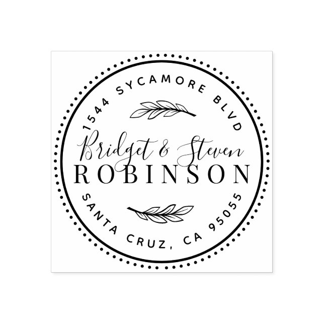 Sello De Caucho Pareja casada | Dirección de devolución de script  (Impresión)