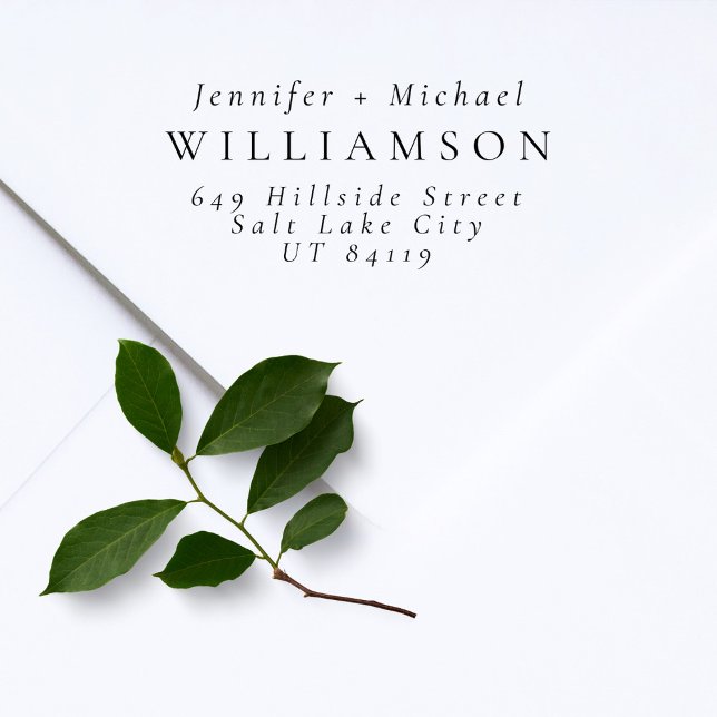 Sello De Caucho Pareja casada Elegante Dirección de Regreso Minima (Subido por el creador)