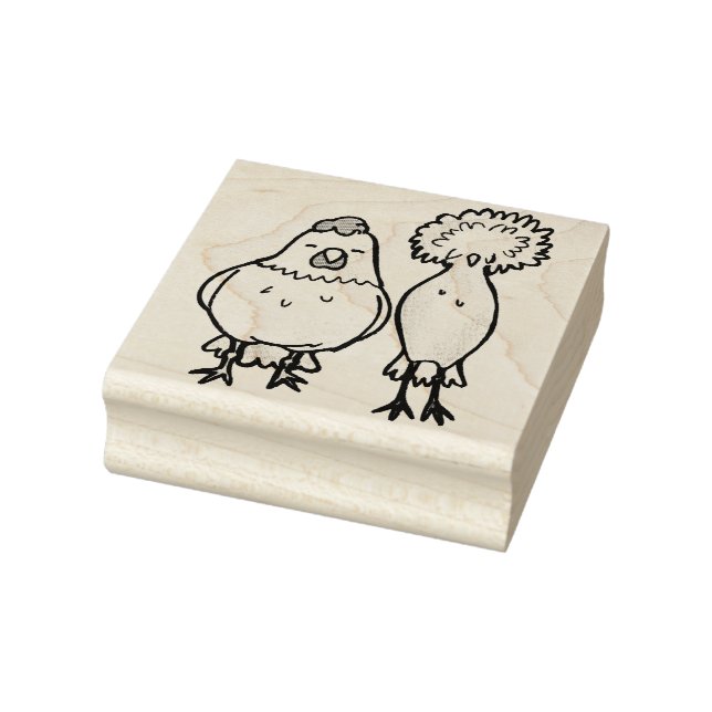 Sello De Caucho Pareja de estampado de pollo (Sello)