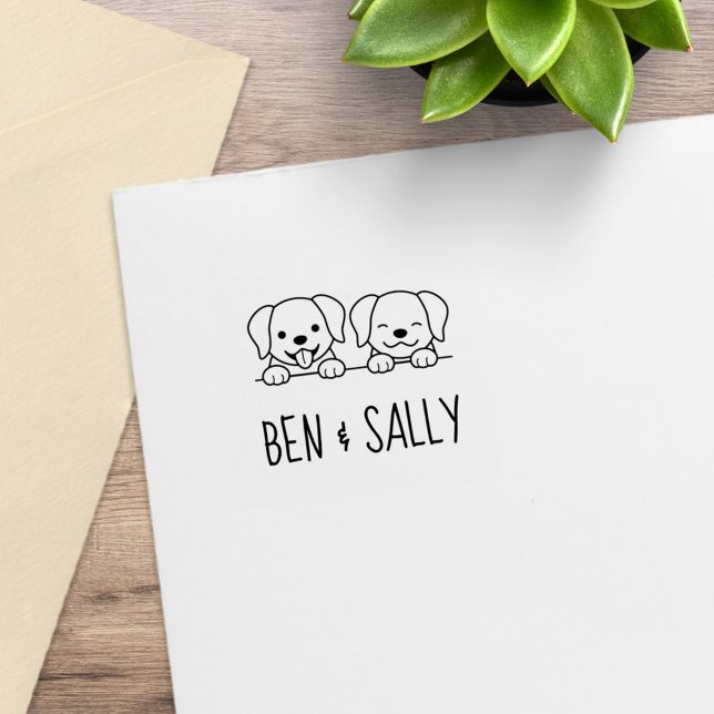 Sello De Caucho Pareja de nombres personalizados de perros de Labr (Subido por el creador)