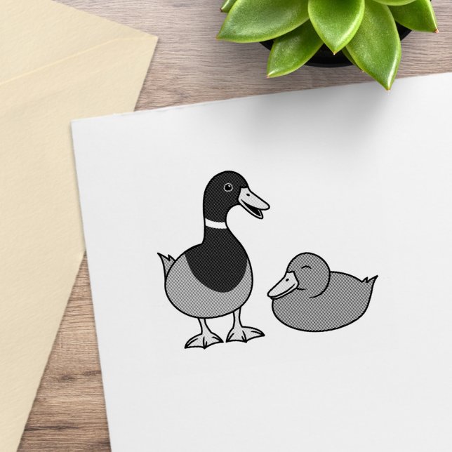 Sello De Caucho Pareja de patos reales de dibujos animados lindos (Subido por el creador)
