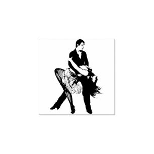 Sello De Caucho Pareja moderna bailando arte original