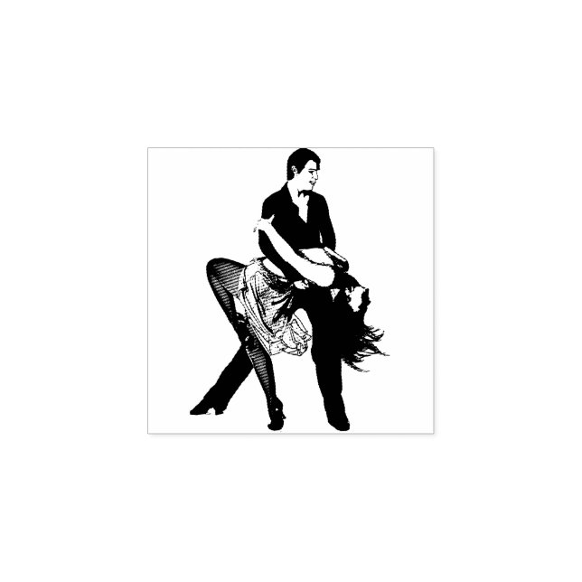 Sello De Caucho Pareja moderna bailando arte original (Impresión)