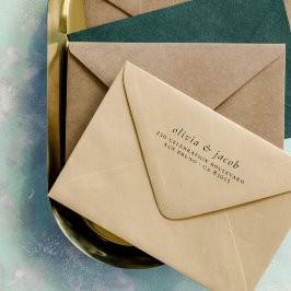 Sello De Caucho Pareja moderna Nombres Boda de tipografía simple