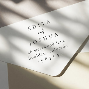 Sello De Caucho Parejas Elegantes caligrafía Boda Dirección de ret