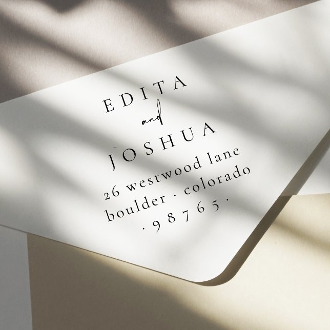 Sello De Caucho Parejas Elegantes caligrafía Boda Dirección de ret (Rubber Stamp Mock-up)