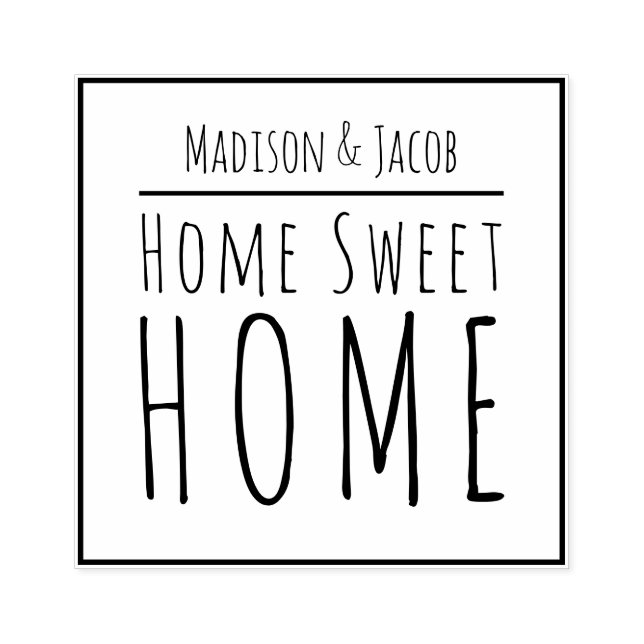 Sello De Caucho Parejas Hogar Sweet Home Wood Art Stamp (Impresión)