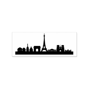 Sello De Caucho París moderno, Ciudad de Francia   Skyline estiliz