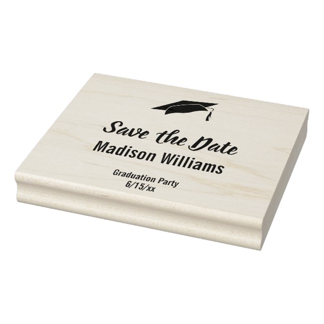 Sello De Caucho Parte de graduación Guardar la plantilla de texto  (Sello)