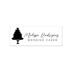 Sello De Caucho Pastelería de Tortas de Bodas con Guión de Logo