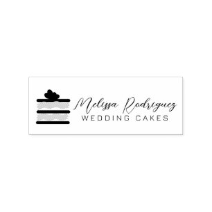 Sello De Caucho Pastelero de Tarta Cortada Guion de Boda Logo