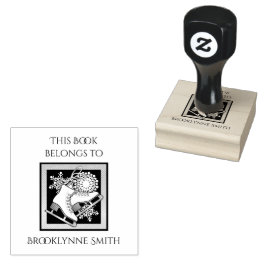 Sello De Caucho Patinaje Moderno Sobre Hielo Este Libro Pertenece 