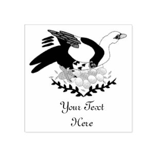 Sello De Caucho Pato moscovita en nido de huevos