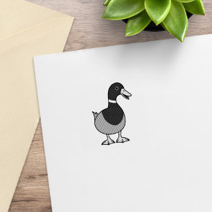 Sello De Caucho Pato silvestre de cerceta adorable dibujo