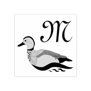 Sello De Caucho Pato Verde azulado Cuesto Anillo Natación