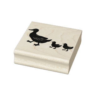 Sello De Caucho Patos mami y bebé