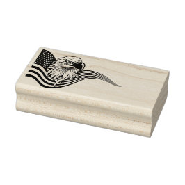 Sello De Caucho Patriotic American USA Flag Bald eagle art