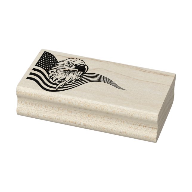 Sello De Caucho Patriotic American USA Flag Bald eagle art (Sello)