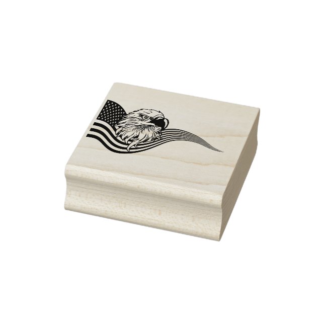 Sello De Caucho Patriotic American USA Flag Bald eagle art (Sello)